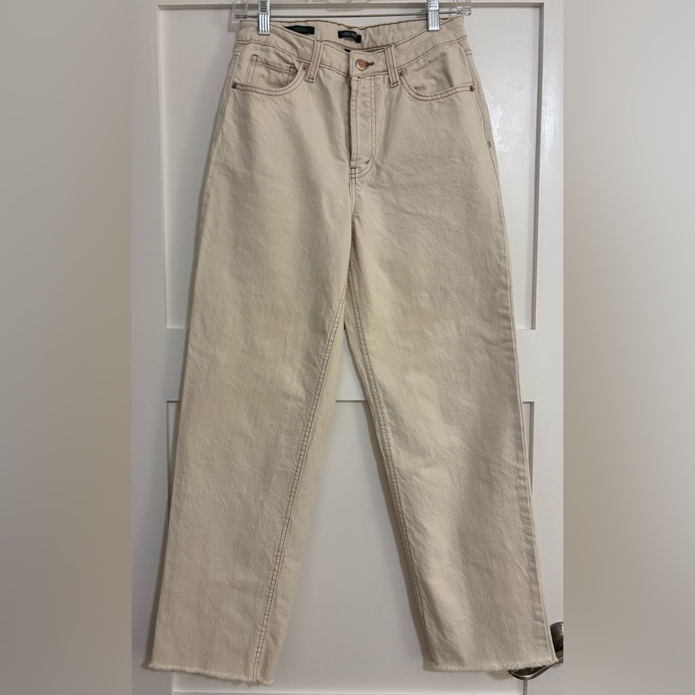 Wild Fable High Rise Straight Easy Rigid Ecru Jeans Sz 6 Button Fly Boyfriend